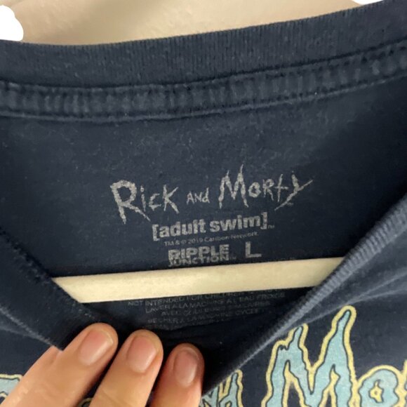 Rick And Morty Graphic T-Shirt Ripple Junction Adult Swim Cotton Blend L Retro - Picture 2 of 10